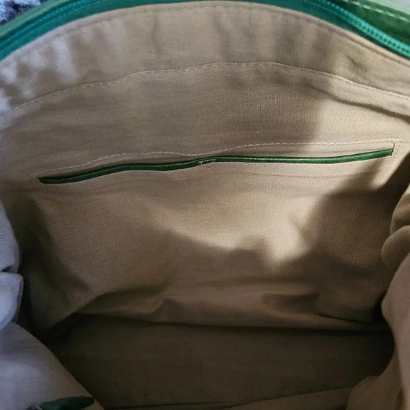 Soprano | Gorgeous  Green Slouchy Leather Bags Iridescent Snake Pattern - Rare! - Picture 13 of 16